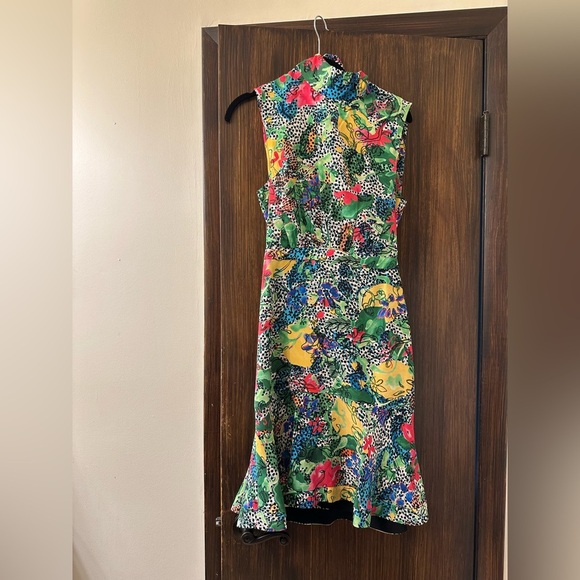 Saloni Fleur Mock-Neck Tie-Back Leopard (D10) - Picture 6 of 7